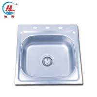 Foshan Supplier Low MOQ Countertop 3 Holes Stainless Steel Laundry Sink