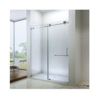 Free Standing Modern Clear Bathroom Sliding Glass Shower Door