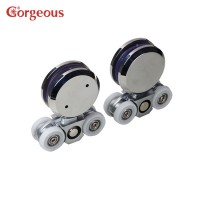 Gorgeous big circle glass pulley sliding door fittings sliding door hanging wheels system