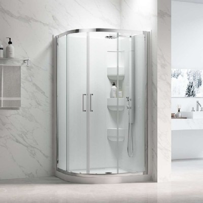 SALLY New ANSI Frameless Sliding Shower Door 20mm adjustment Easy Clean Coating Tempered Glass Portable Shower Room