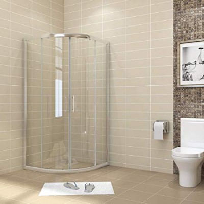 Sally 6mm Universal Quadrant Corner Entry Double Opening Sliding Shower Enclosure with 20mm Adjustment for Bathroom