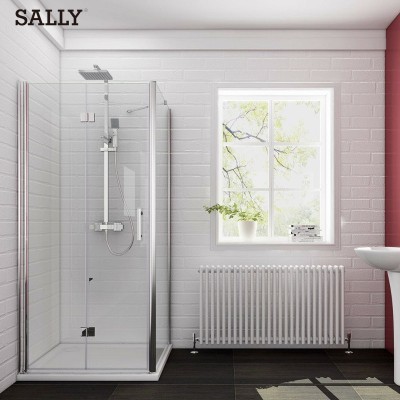 SALLY 2020 New Design Frameless CE Certified Bi-fold Door Square 6mm Glass Shower Rooms