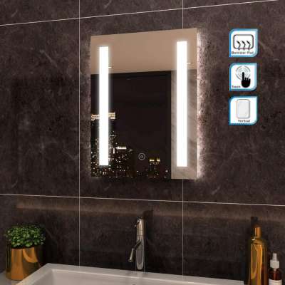 SALLY 500x700X35mm Anti-Fog Screen Sensor Touch Switch Bathroom LED Mirror iIluminated for Hotel Apartment House