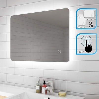 2019 New Design Touch Control Bathroom Smart LED Bathroom Mirror Make up Mirror