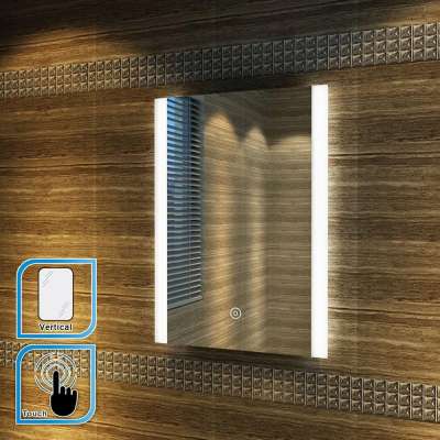 Illuminated Frameless LED Mirrors with Lights + Touch Switch Control for Bathroom and Decoration